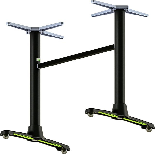 FLAT Doppeltischsäule Regulo Tischgestell aus Metall in Schwarz B/T/H: 56 x 83 x 72 cm - Bild 1