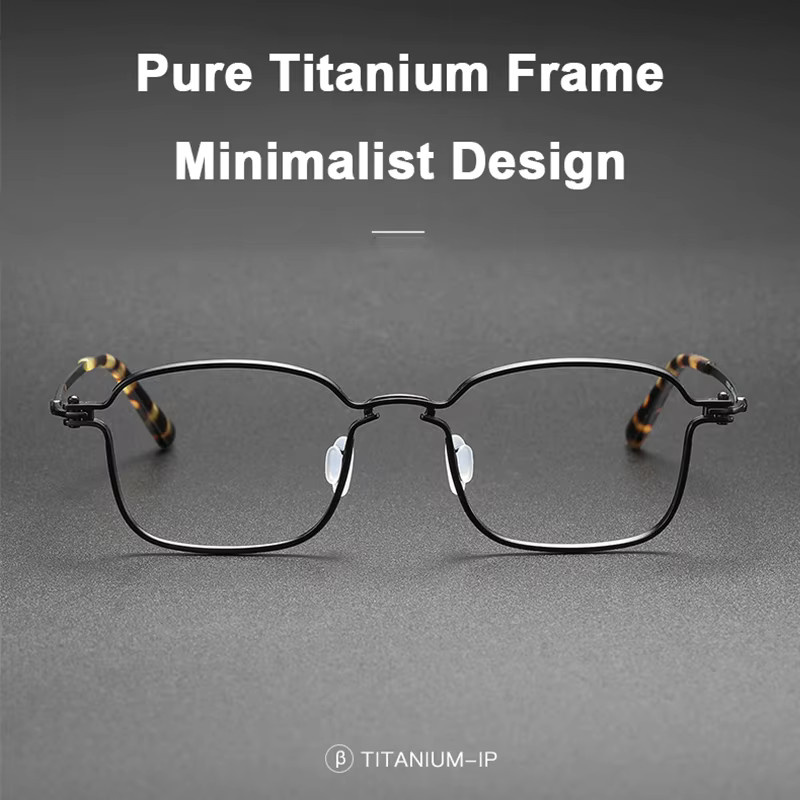 Quadratische Korrektionsbrille, Titan, Vollrand, Unisex - Bild 2