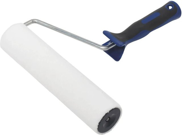 LUX-TOOLS Filzroller mit Rahmen und rutschfestem Softgriff, Schwarz-Blau-Weiß, Breite: 25 cm - Bild 1