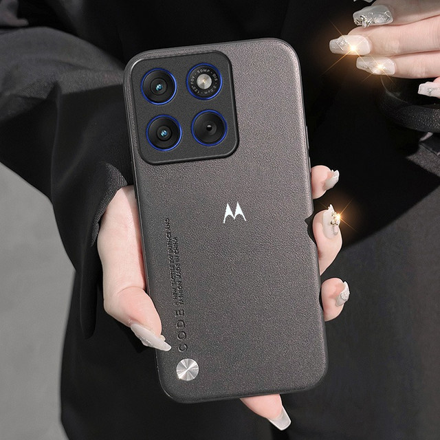 Business Carbonfaser-Muster Lederhülle für Motorola Signature Edge 70 60 50 40 Pro Fusion Neo Ultra in Schwarz und Gelb - Bild 1