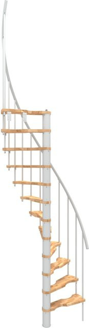 Minka Spindeltreppe Suono Smart in Weiß mit Buche-Holzoptik für eine Geschosshöhe bis 305 cm - Bild 1
