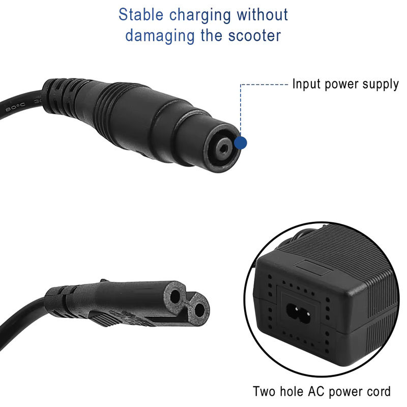 Ninebot Ladegerät-Adapter für ZT3 Pro sowie MI 4 Pro Plus und Pro Max E-Scooter, Li-Ionen-Akku-Ladegerät 53,6 V 2 A, Schwarz - Bild 4