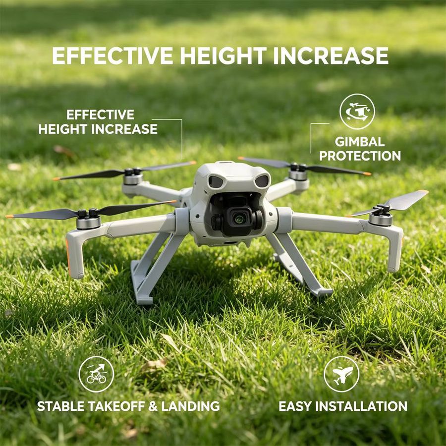 Höhenverstellbares Landegestell für DJI Lito1/X1 Drohne in Grau, faltbares und leichtes Landegestell mit Gimbal-Schutz und Stativfunktion - Bild 3