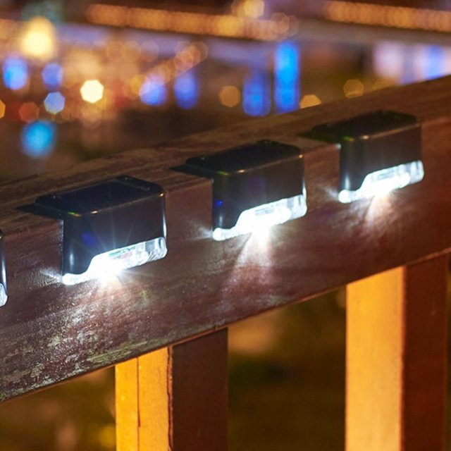 Lanzhong Home Decoration Solar LED Außenleuchte Modern IP65 wetterfest für Garten und Wege in Schwarz-Weiß - Bild 1