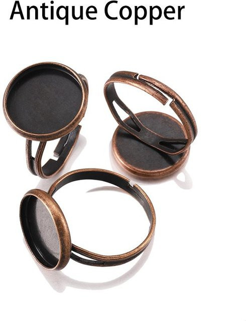 LuckLuckgo Einstellbare Blank Ring Basis, 18 mm, Unisex - Bild 1