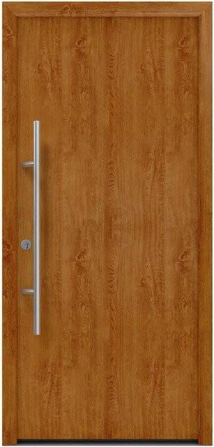 EcoStar Haustür Isopro Secur IPS 010 Golden Oak, Farbe: Braun, B/H: 110 x 210 cm, DIN Links - Bild 1