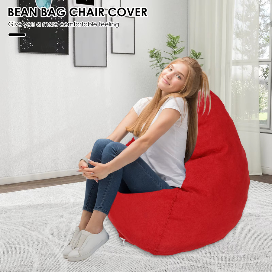 Willstar Cord-Sitzsackbezug in Pink oder Rot, weicher Sofa-Bezug mit Griff als Mehrzweckkissen oder Aufbewahrungstasche für Kinder und Erwachsene - Bild 4