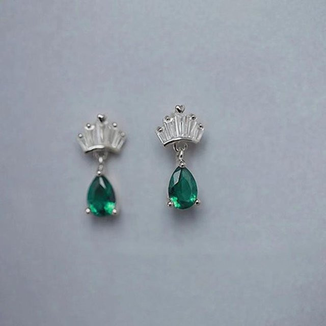 Lucky Star Jewelry Ohrstecker 925 Silber, Smaragd, Zirkonia, Damen - Bild 1