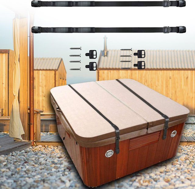 2 Stück Whirlpool-Abdeckung mit Windgurten für Badewannen-Whirlpools - Bild 1