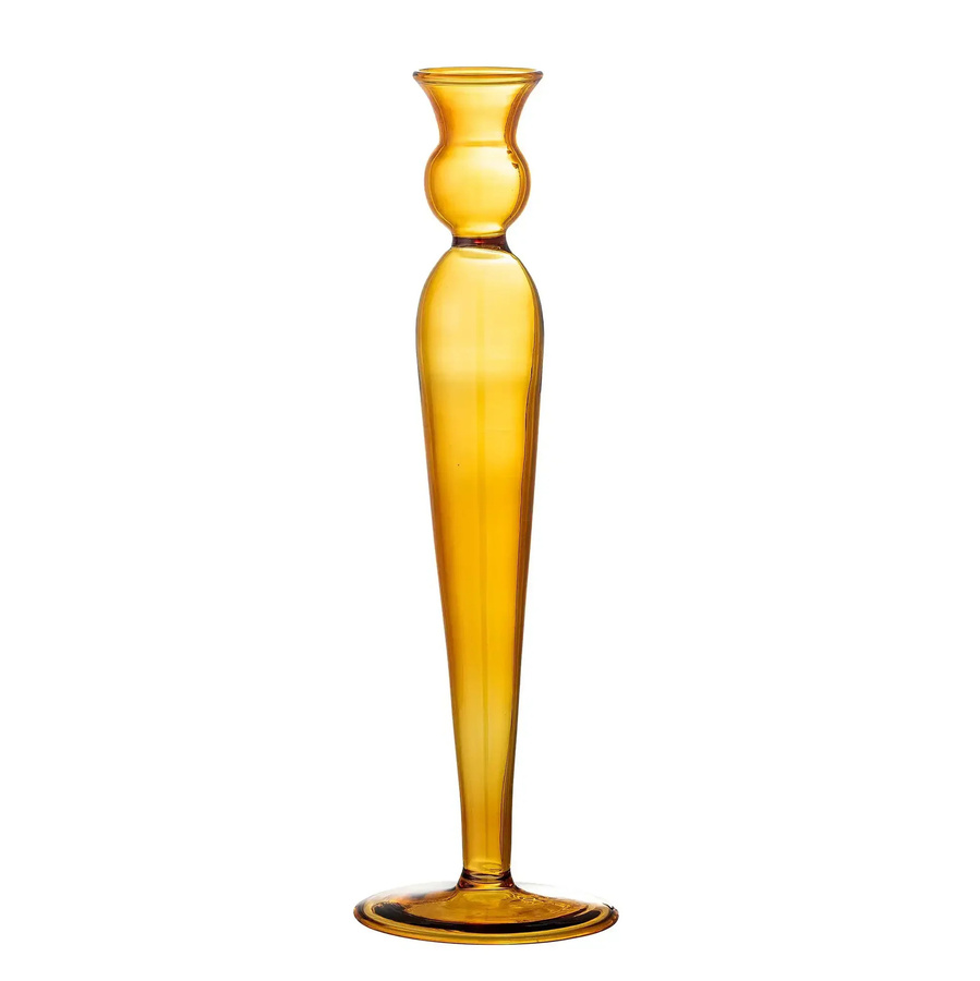 Bloomingville Kerzenhalter Dara aus Glas in Gelb, Höhe: 27 cm - Bild 1