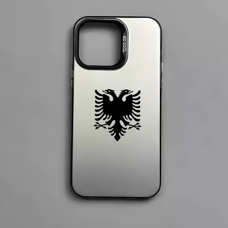 Etmakit Handyhülle mit Albanischer Flagge für iPhone 11 bis iPhone 17 Pro Max Plus Mini SE, stoßfest, Rot/Schwarz - Bild 2