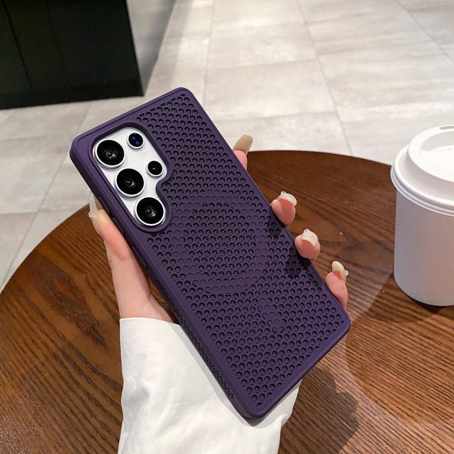 Stoßfeste MagSafe kompatible Schutzhülle für Samsung Galaxy S24 Ultra S23 S22 Serie mit atmungsaktiver Kühlfunktion in Purple - Bild 1