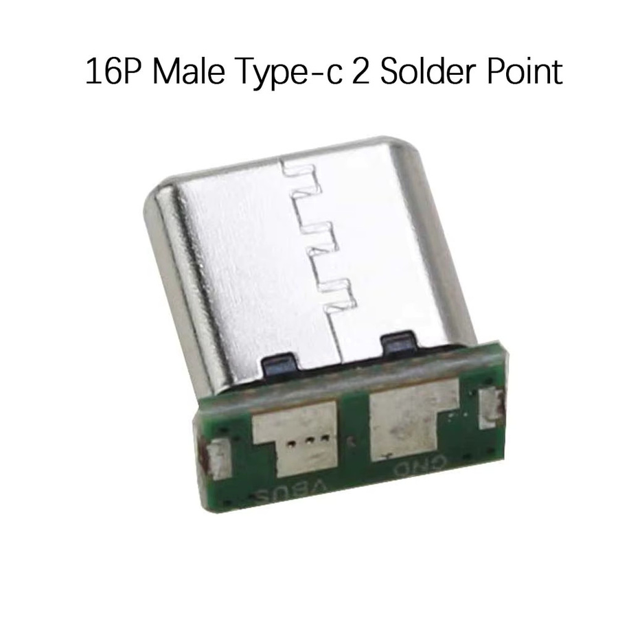 ChengHaoRan USB Type-C Stecker 16P Vertikaler Daten- und Ladeport in Silber für PCB-Lötungen - Bild 2