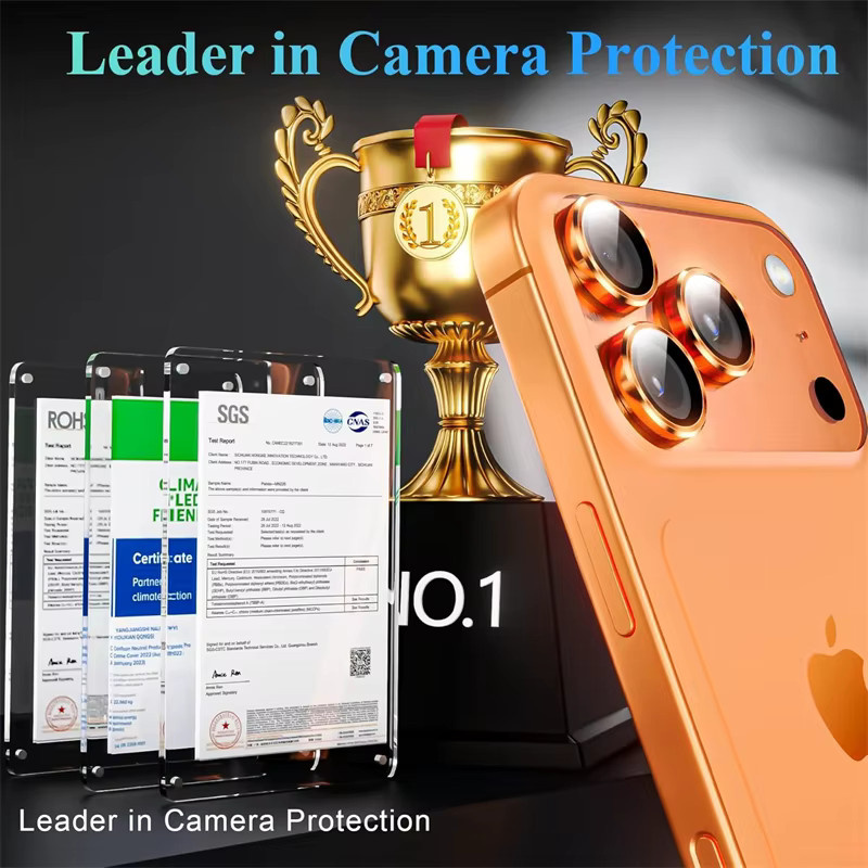 Ziai Kameraobjektivschutz aus Metall und Glas in Orange für iPhone 17 Air 16 15 14 13 Pro Max Plus und weitere Modelle - Bild 3