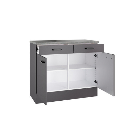 OPTIFIT Unterschrank Kiel420 für die Küche, Anthrazit Matt, B/T/H: 100 x 50 x 88 cm - Bild 3
