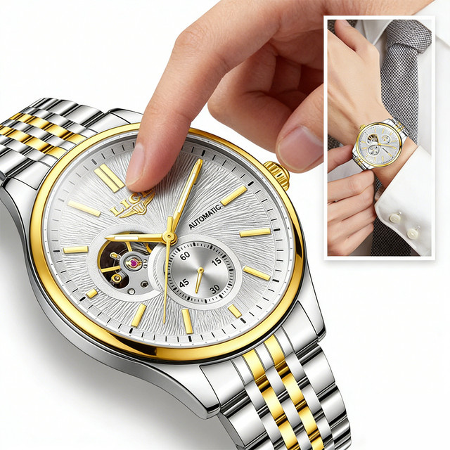 LIGE Armbanduhr Automatik, Edelstahl, Silber, Herren - Bild 1