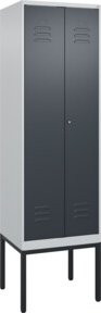 C+P PSA Doppel-Spind Classic PLUS mit 2 Abteilen, Gestell mit Zylinderschloss, B/H/T: 60 x 212 x 50 cm - Bild 1