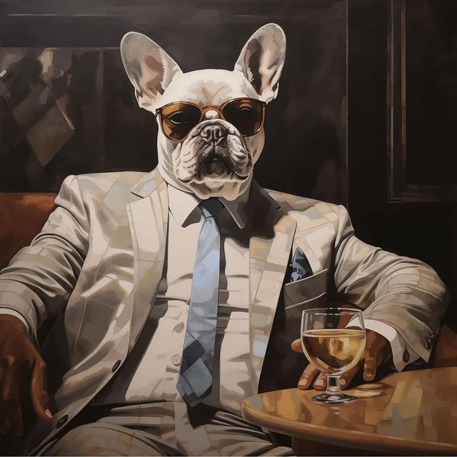 Art Universe Glasbild Business Bulldog Modernes Motiv in Mehrfarbig, B/H: 80 x 80 cm - Bild 1