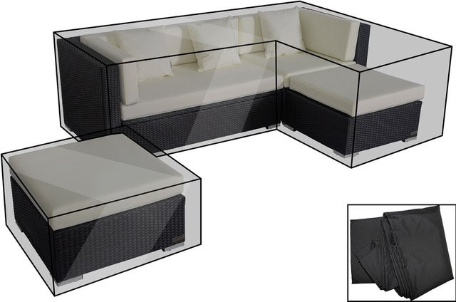 OUTFLEXX Premium Abdeckhaubenset für Lounge theBox-A/-D Ecksofa, schwarz, wasserbeständig aus Polyester - Bild 1