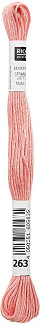 Rico Design Sticktwist 8m in Lachs/Pink aus Baumwolle - Bild 1