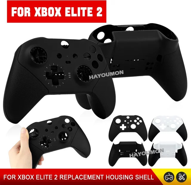 Pogopirate Ersatzteil Gehäuse-Frontabdeckung für Xbox One Elite Series 2 Controller in Schwarz-Weiß - Bild 1