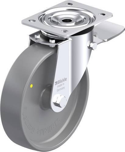 Blickle L-PO 200G-ST-ELS Stahlblech-Lenkrolle in Grau und Blau mit 200 mm Rad-Durchmesser und 400 kg Tragfähigkeit - Bild 1