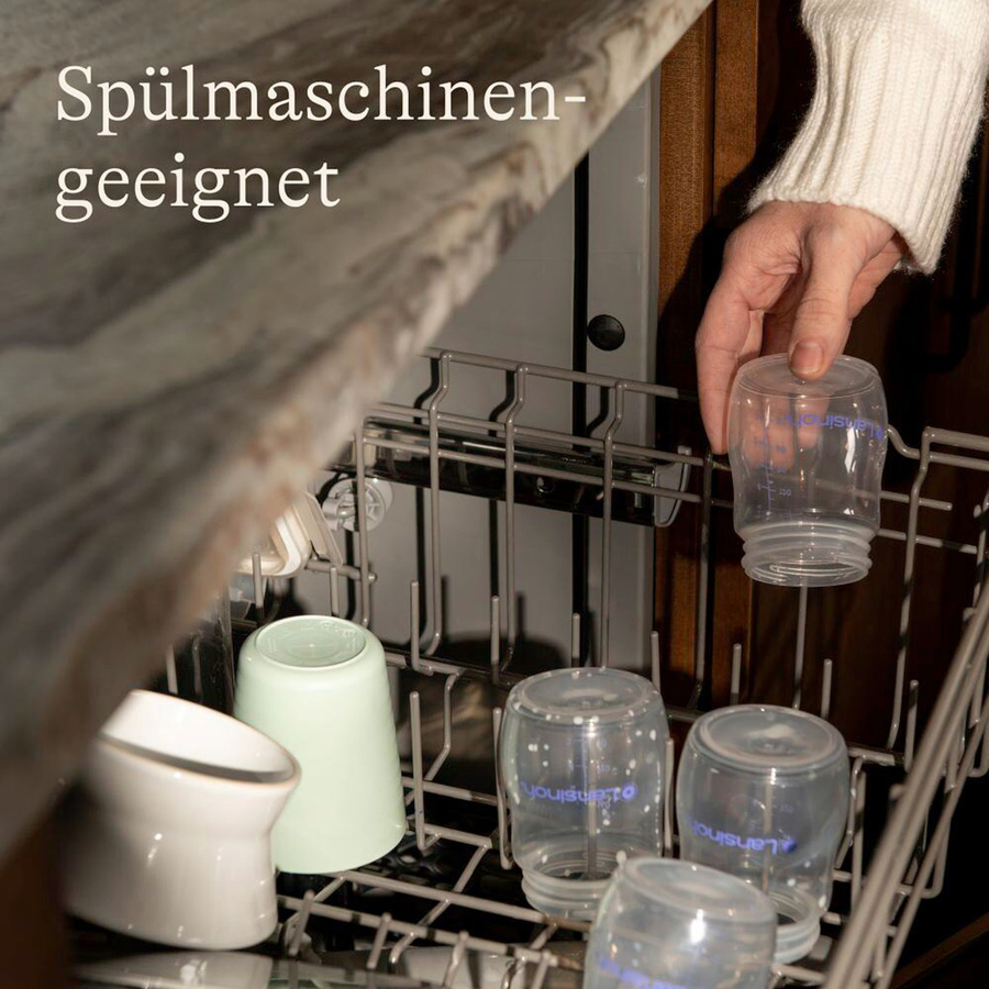 Lansinoh 4er-Pack Weithals-Muttermilchflaschen aus Polypropylen, 160 ml, transparent und BPA-frei - Bild 3