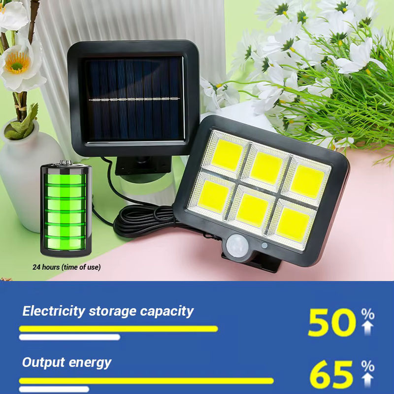 Wiederaufladbare Solar LED Wandleuchte mit Bewegungssensor und COB-Technologie in Schwarz für Garten und Veranda - Bild 2
