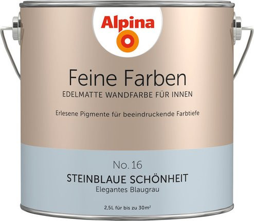 Alpina Feine Farben Wandfarbe Steinblaue Schönheit Blau-Grau edelmatt 2,5 l - Bild 1