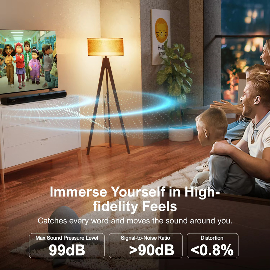 ULTIMEA 2,2-Kanal Soundbar für Smart TV mit Bluetooth 5.3 und App-Steuerung, abnehmbares 2-in-1 Design, Schwarz - Bild 2