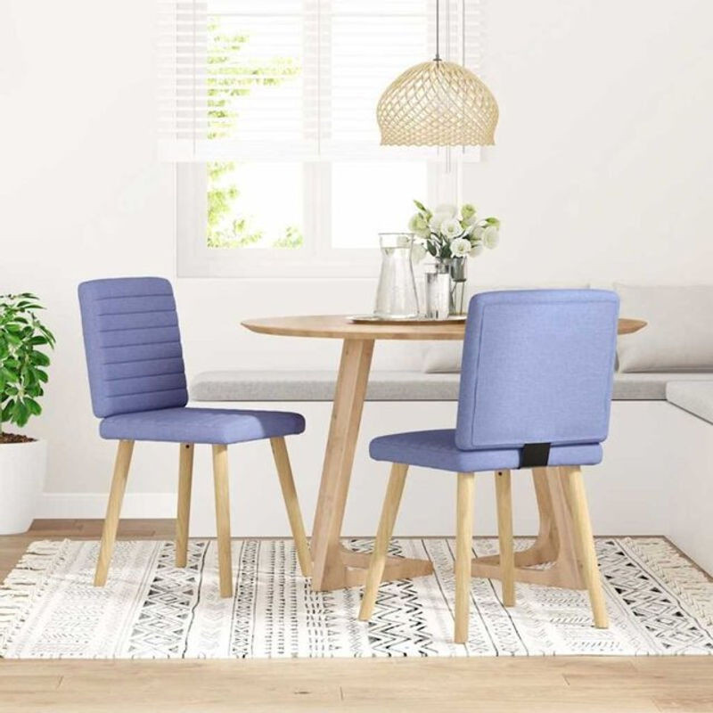 2er-Set Esszimmerstühle von Vidaxl in Blau aus Stoff und Metall im skandinavischen Design - Bild 1