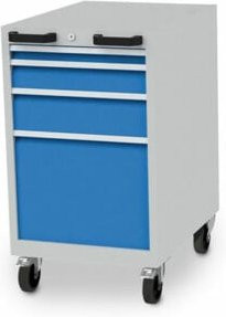 Bedrunka+Hirth CNC-Schubladenschrank T736 R 18-24 mobil mit 4 Schubladen in Blau, B/T/H: 180,0 x 100,5 x 55,5 cm - Bild 1