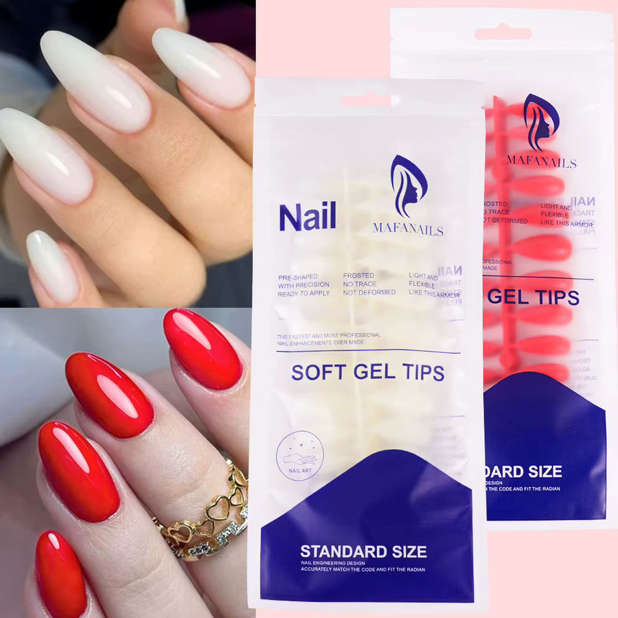 MAFANAILS Kunstnägel zum Aufdrücken, rot/weiß, glänzend, 120 Stück, Damen - Bild 3
