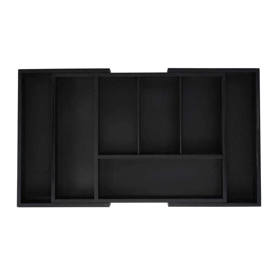 Relaxdays Besteckkasten aus Bambus und MDF, Schwarz, Ausziehbar, B: 37 cm, T: 28 cm, H: 5 cm - Bild 2