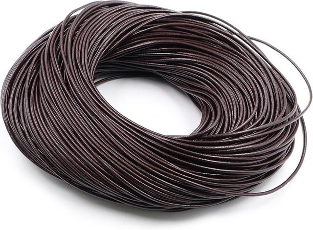 Rindsleder Schnur, Rund, 1,5 mm, tiefen kaffee, Unisex - Bild 1