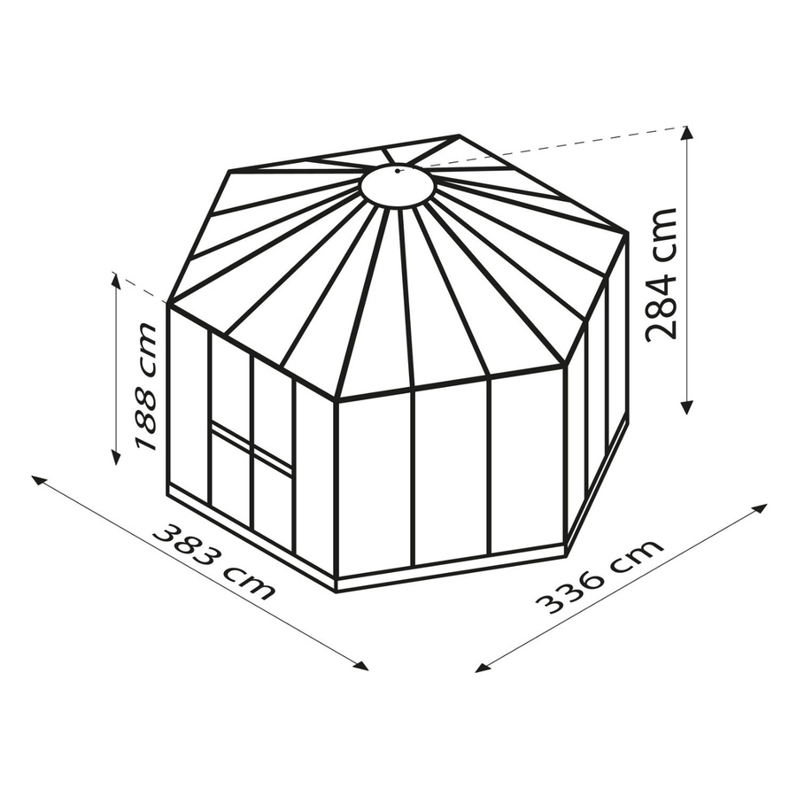 Vitavia Gewächshaus-Pavillon Hera 9000 Weiß mit 9 m² Fläche, Stahlfundamentrahmen und Polycarbonat-Verglasung - Bild 2