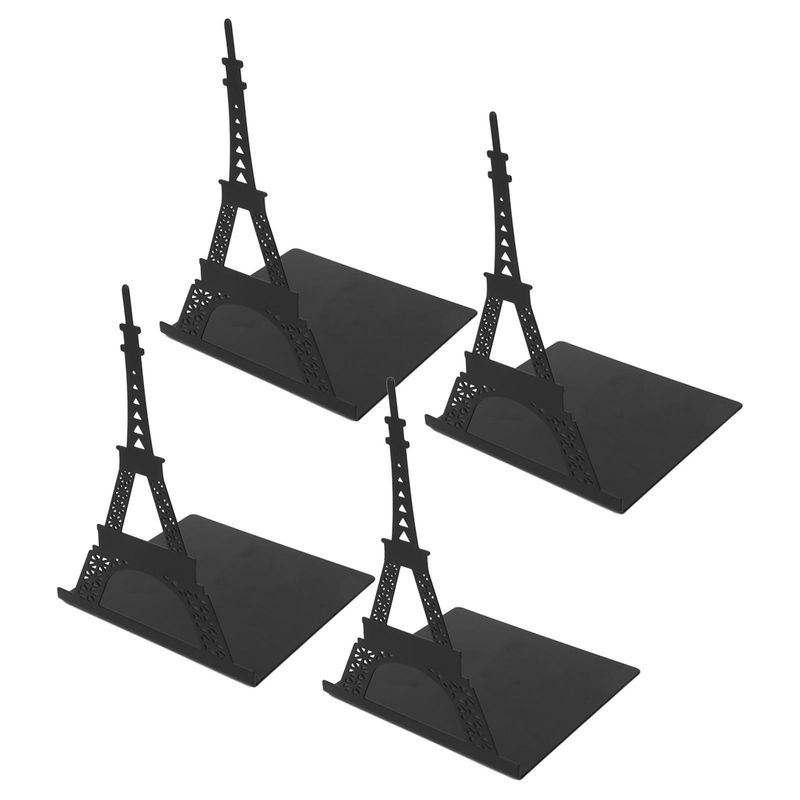 GoolRC Buchstützen Set aus Metall im klassischen geometrischen Design, 4 Stück, Schwarz - Bild 3