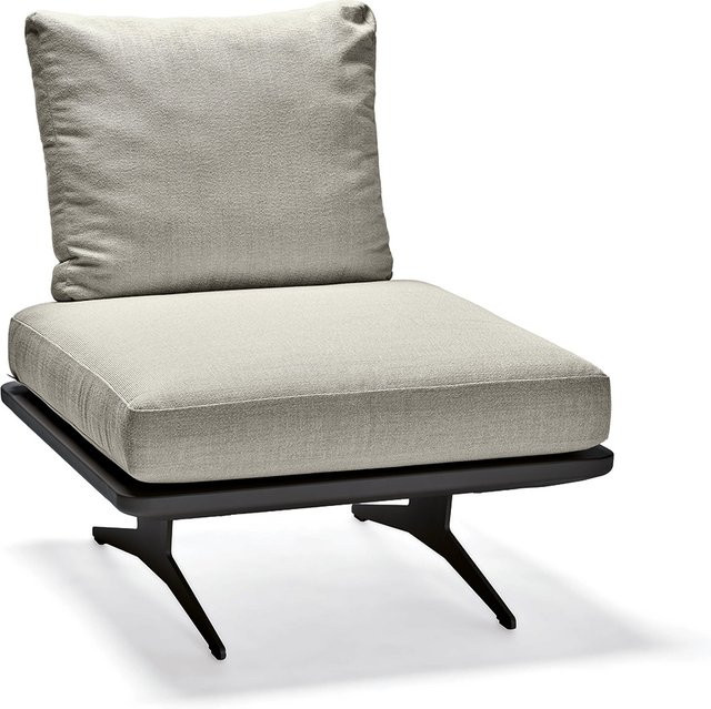 Enya Lounge Stern Mittelelement aus Aluminium in Anthrazit Matt mit Kordel Rückenteilen und Kissen in Macchiato aus 100% Polyacryl - Bild 1