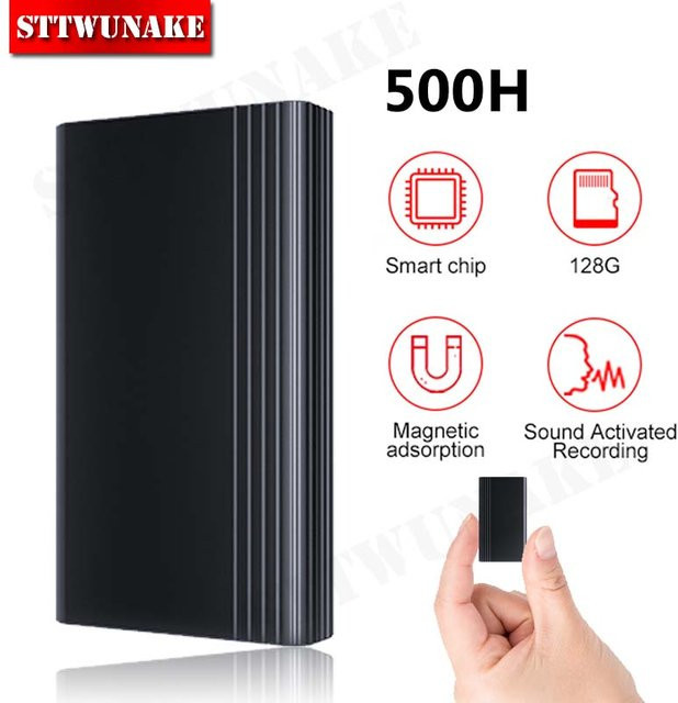 STTWUNAKE Mini Sprachaktivierter Rekorder mit Magnet, Digitales Audioaufzeichnungsgerät und Diktiergerät, Schwarz - Bild 1