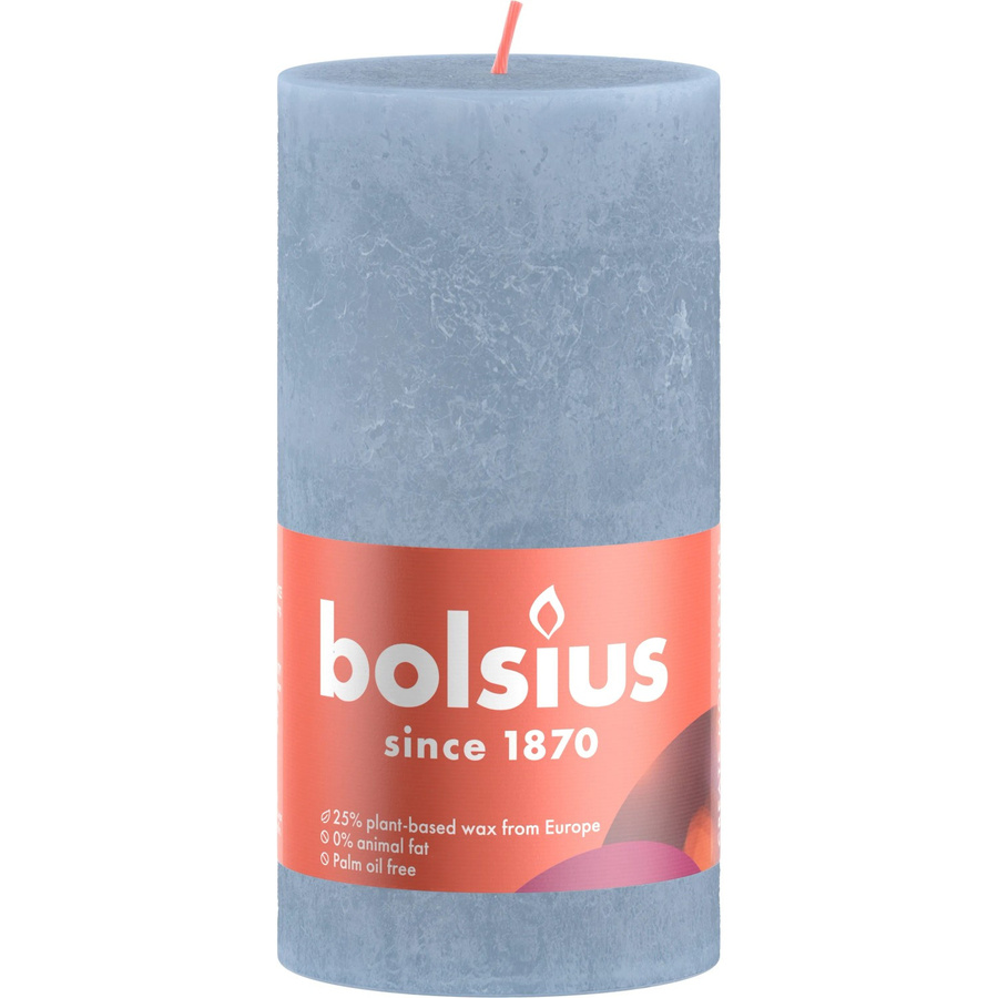 Bolsius Rustik-Kerze Shine Winter Edition in Himmelblau, Durchmesser: 6,8 cm, Höhe: 13 cm - Bild 2
