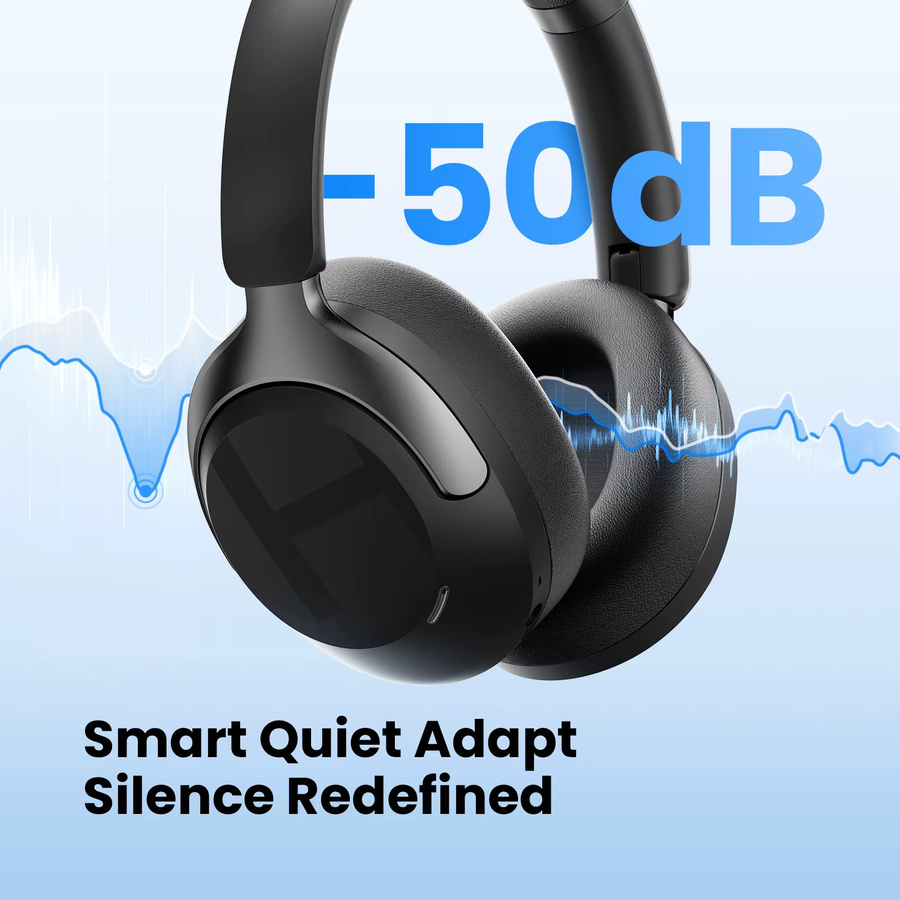 Haylou S40 ANC Kabellose Over-Ear-Kopfhörer mit 50dB Geräuschunterdrückung, Hi-Res 3D-Raumklang und LDAC Bluetooth 6.0 in Schwarz - Bild 2