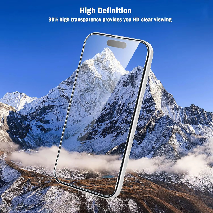 2er-Set gehärtetes Glas Displayschutzfolie für Apple iPhone 17 Pro Max und iPhone 17 Air, transparent, 9H Härte - Bild 3