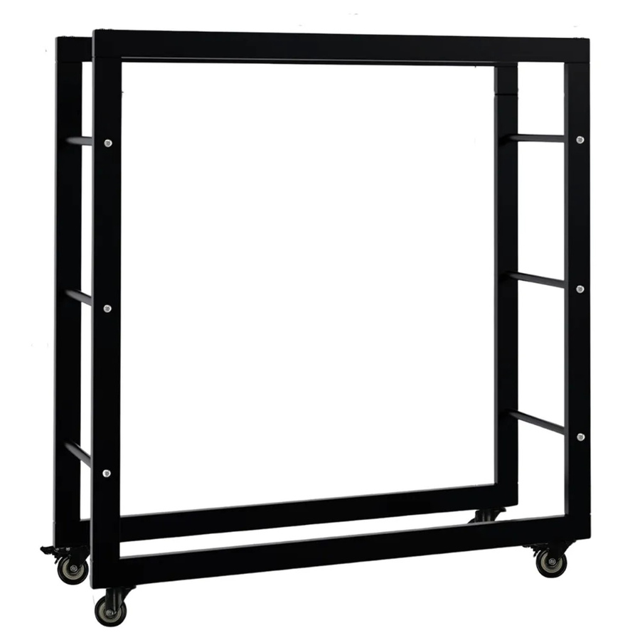 DELUKE Kaminholzregal SATLO aus Metall mit Rollen in Schwarz, B/T/H: 80 x 25 x 80 cm - Bild 2