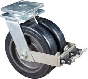 BS Schwerlastdoppelrolle S120.B81.400 mit Schraubbefestigung in Schwarz und Grau - Bild 1