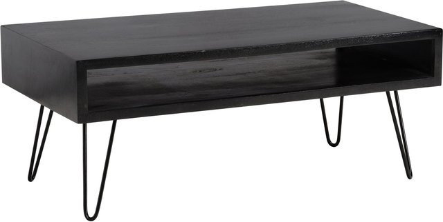 Couchtisch im Industrial Design aus Mango-Holz und Metall in Schwarz B/H/T: 100 x 40 x 50 cm - Bild 1
