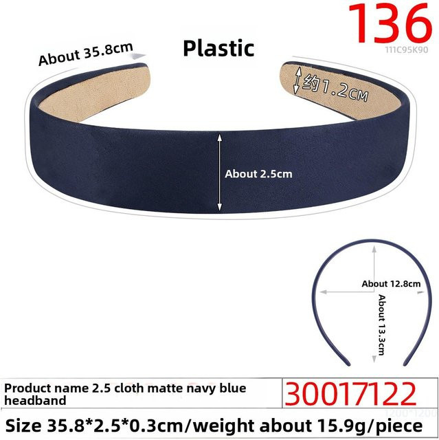 Haarband Satin, navy blau, Damen - Bild 1