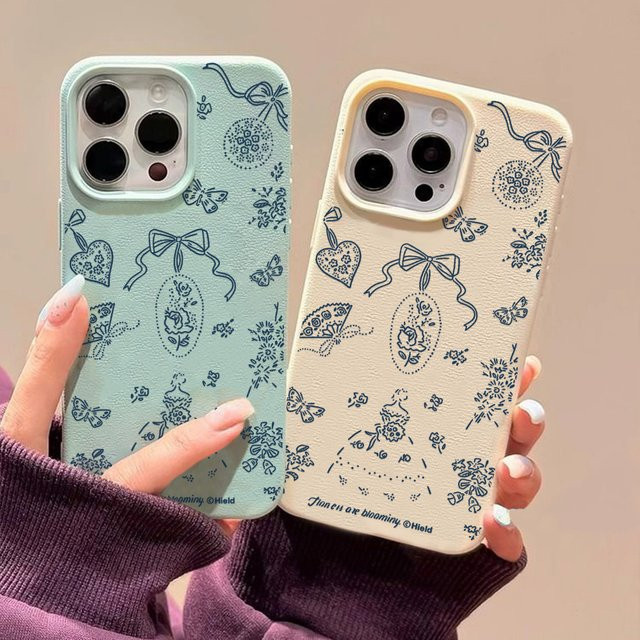 Blumen-Bogen-Knoten Handyhülle aus Leder und Silikon für Apple iPhone, Farbe: Grün - Bild 1
