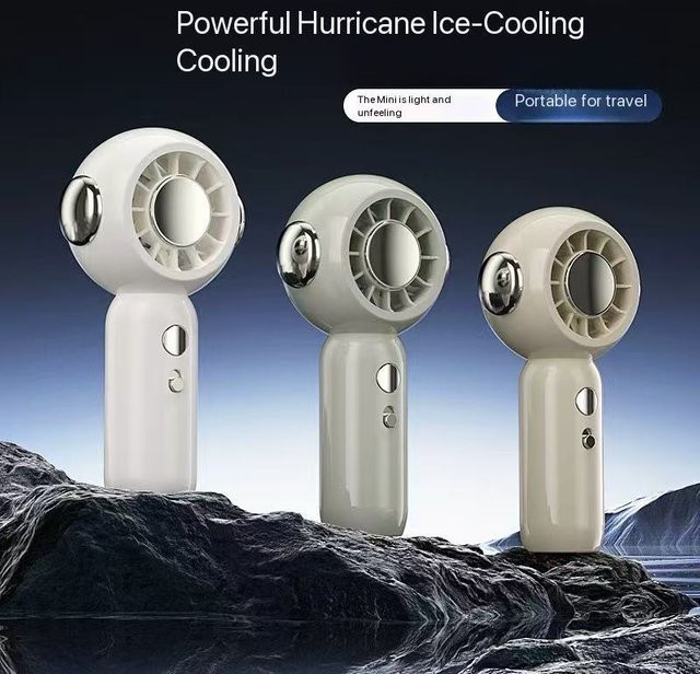 MEET SUN Tragbarer Mini-Handventilator in Weiß mit hoher Windleistung und langer Akkulaufzeit - Bild 1