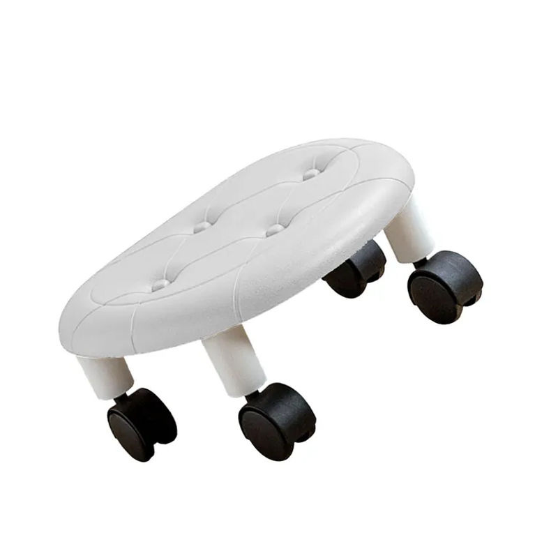 Rollbarer Hocker von OutsideWorld in Weiß mit PU-Oberfläche und Universalrädern für Wohnzimmer und Kinderzimmer - Bild 3