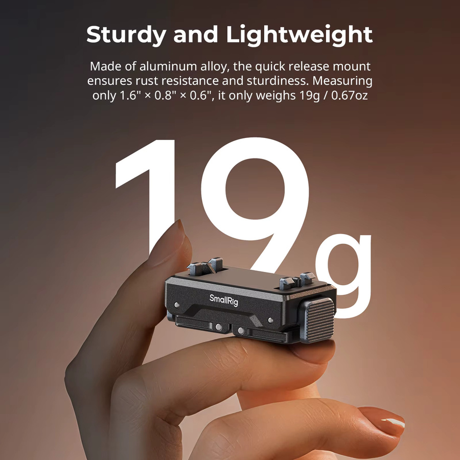 SmallRig Adapterhalterung für Insta360 X5, X4 Air, Ace Pro 2, Ace Pro und Ace mit klappbarer 2-poliger Halterung für Selfie-Sticks, Schwarz, 5814 - Bild 4